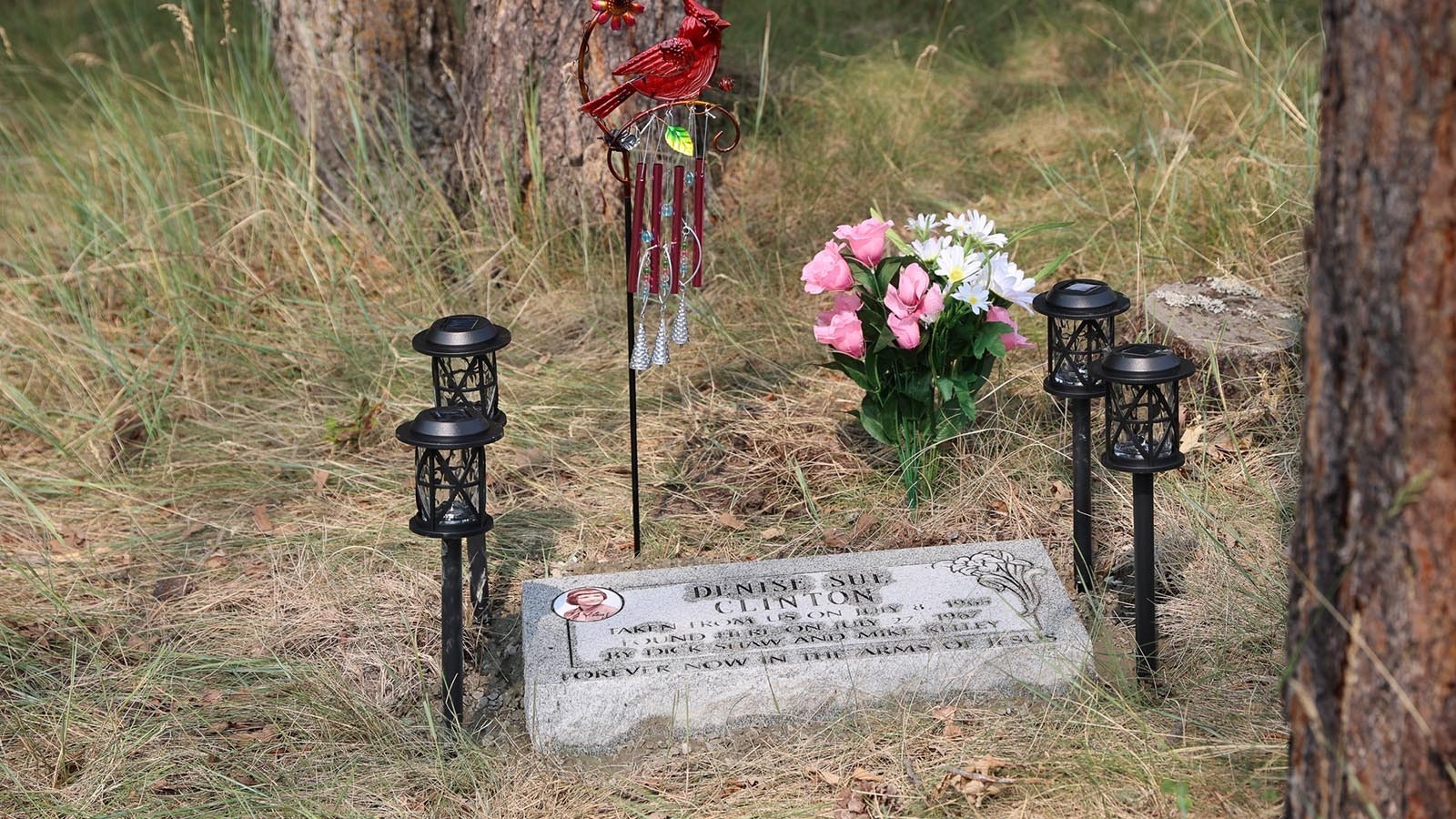 After nearly 60 years, the spot where Denise Clinton's bones were found is marked with a proper gravestone.