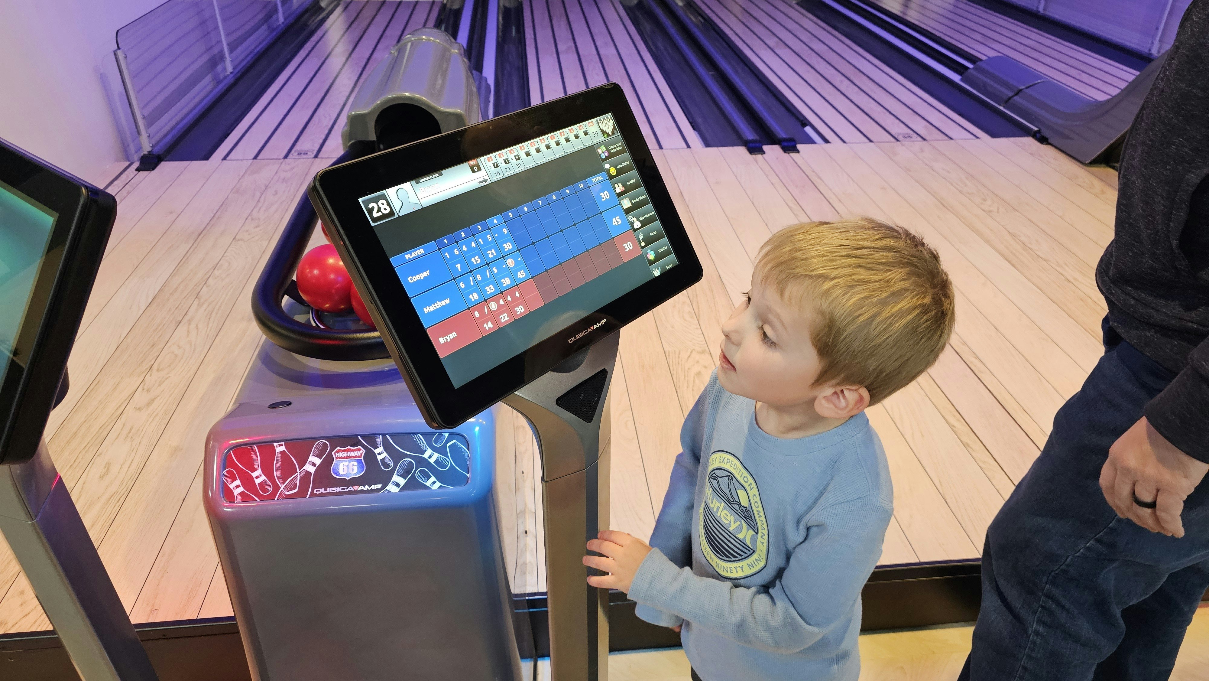 Cooper Goodman demonstrates how easy it is to use the digital screens for the Pony Pins. "He's better at than me," dad Bryan Goodman said.