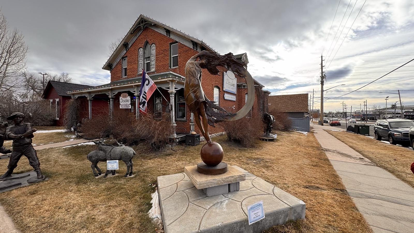 The sculpture knocked over by a truck Jan. 16, 2025, was quickly placed back on its pedestal, but it will have to go back to a foundry to be repaired.