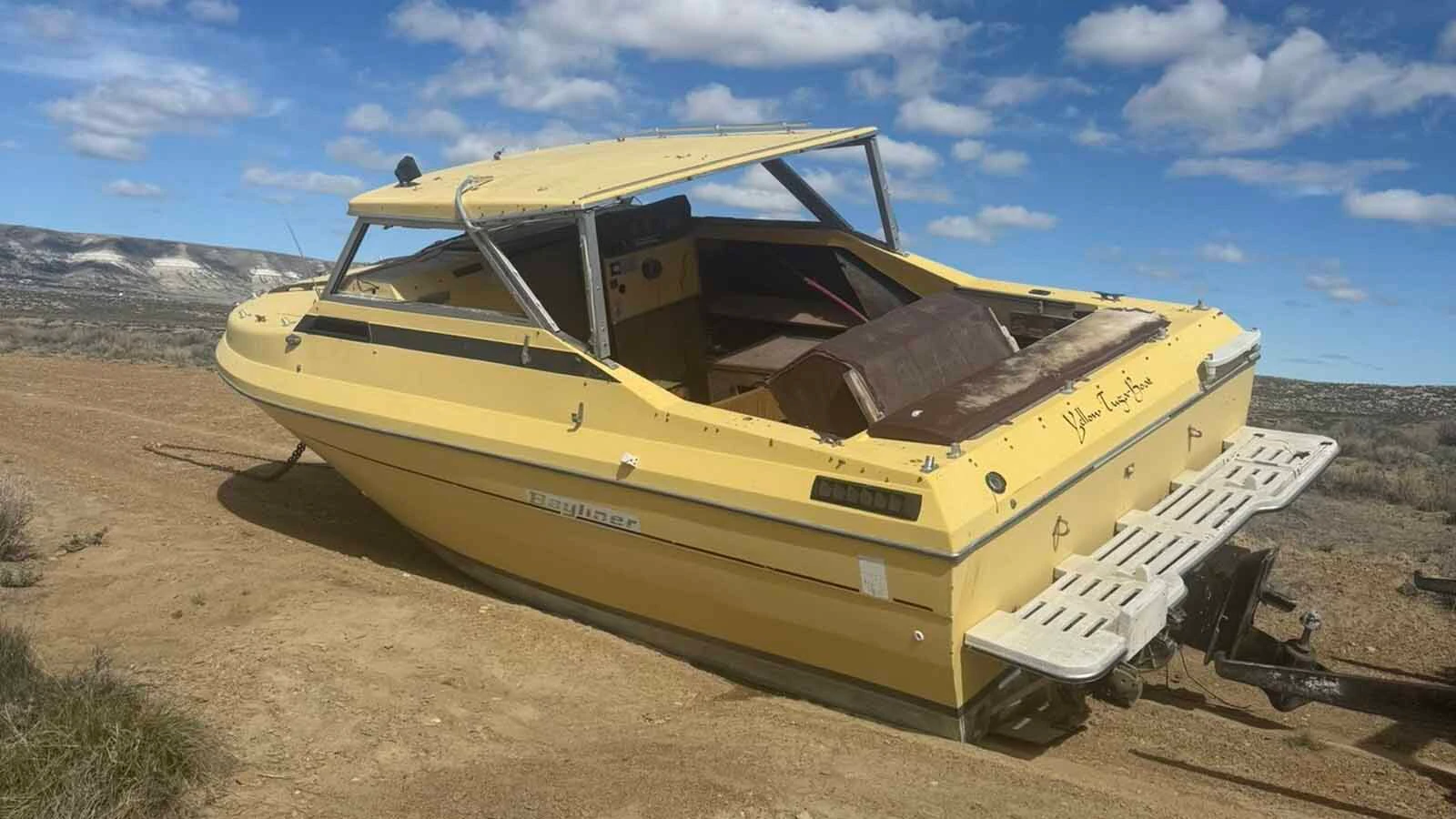 A yellow boat dumped in the middle of the desert north of Rock Springs stands out to a 30-year trash removal veteran as unusual and head-scratching. Someone went to a lot of trouble to dump it there, but they could’ve taken it to the landfill for free.