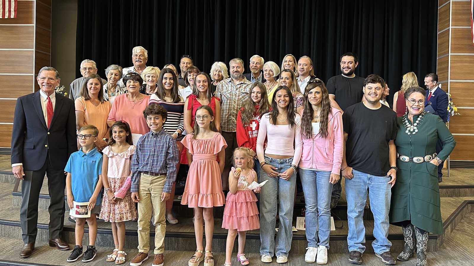The Shoshoni U. S. Post Office was renamed the Dessie A. Bebout Post Office Building in honor of Dessie Bebout. Her family came to the dedication ceremony to honor her legacy and the honor.