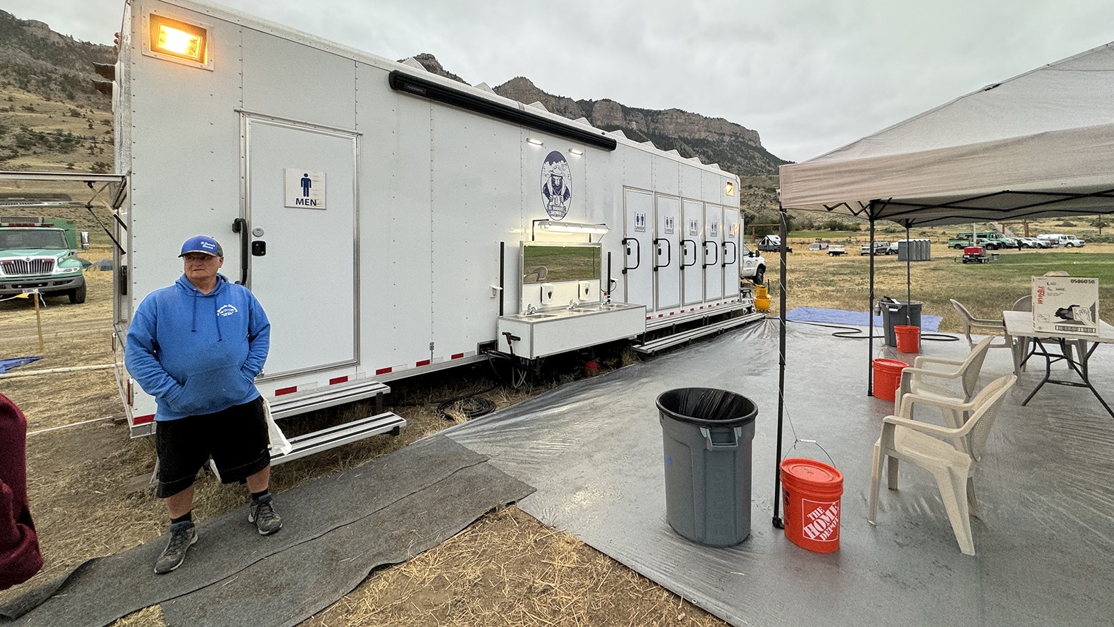 The showers at base camp on the Clearwater Fire.