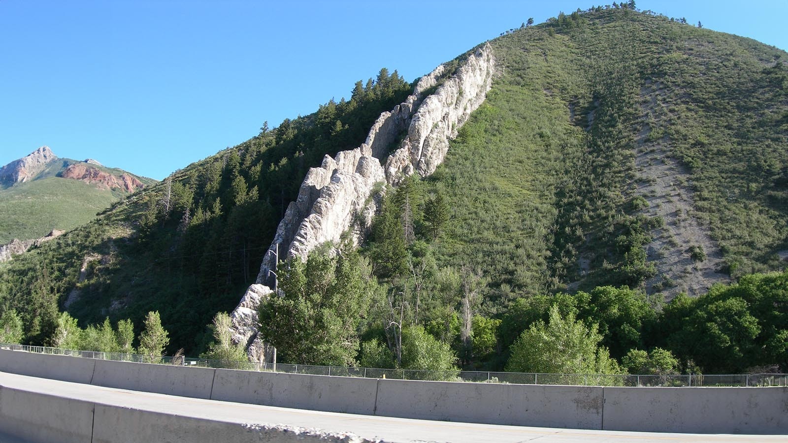 Devil's Slide is a unique limestone rock formation just off I-84 in Utah about 45 minutes west of Evanston, Wyoming.