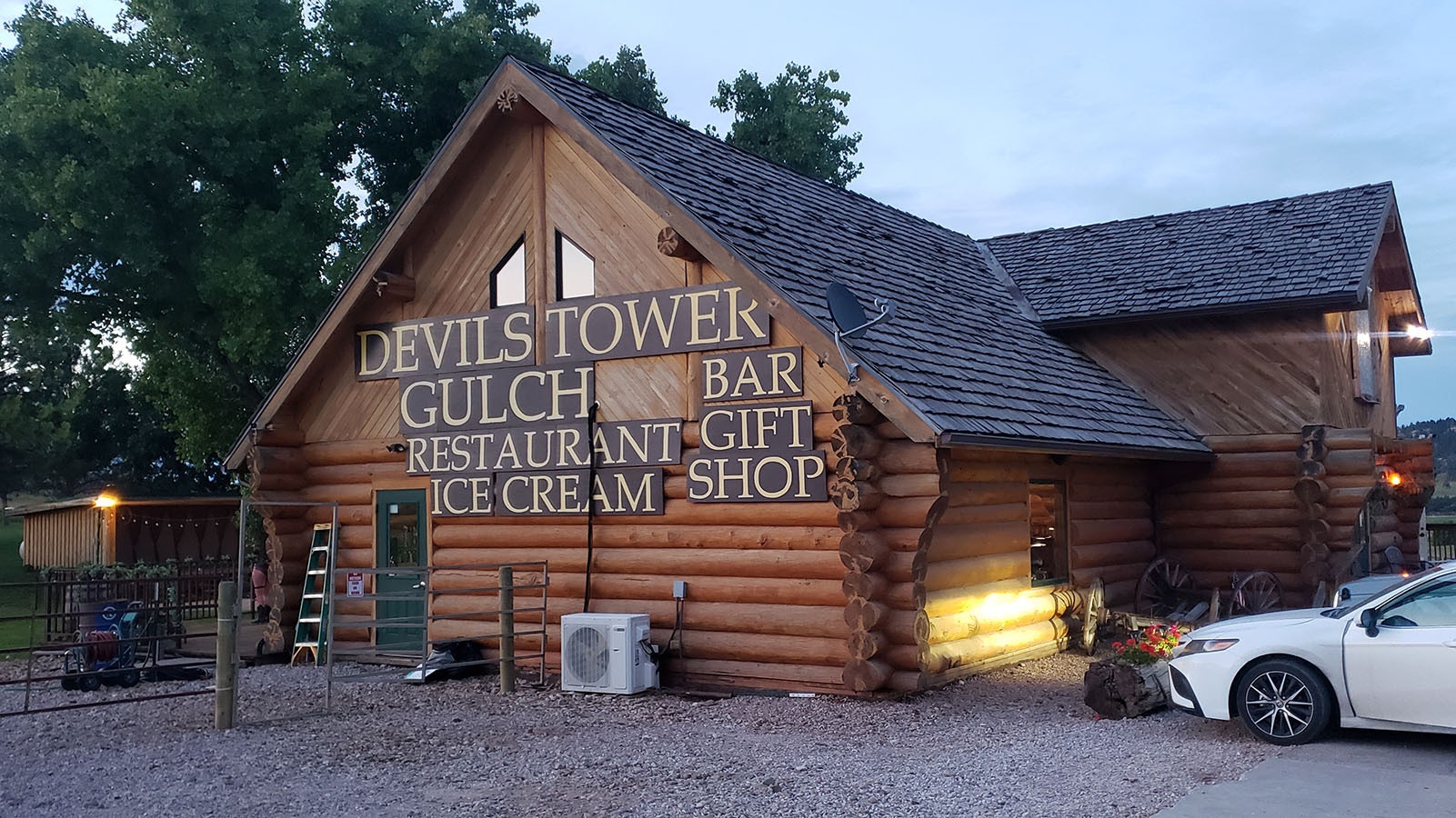 There's no way visitors can't see the Devils Tower Gulch restaurant from a long way off.