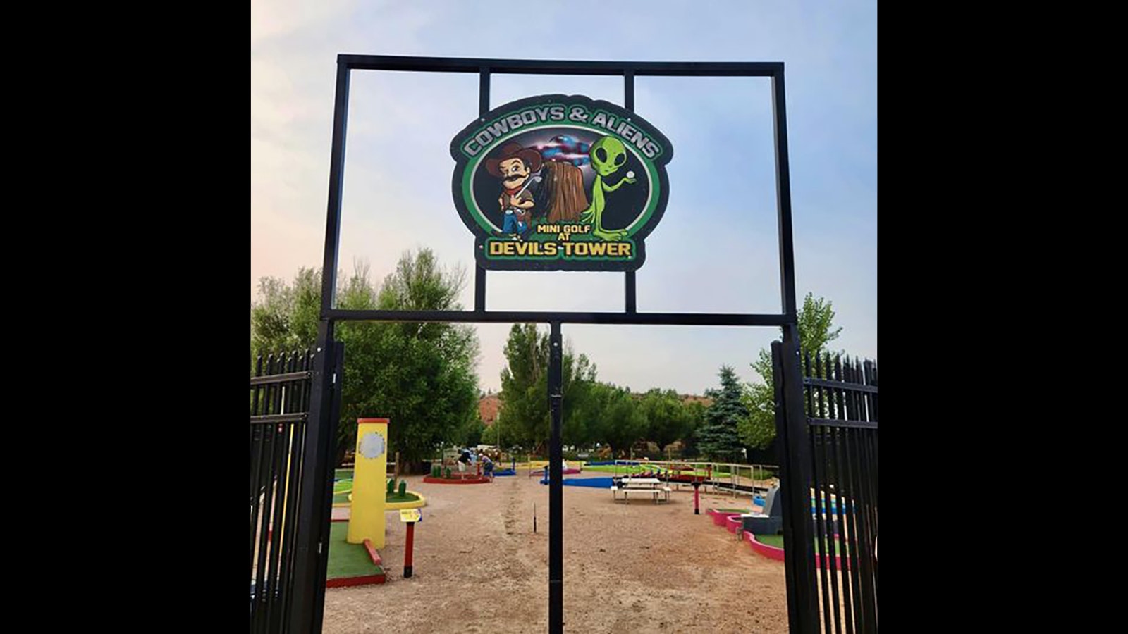 The new sign just put in for the miniature golfing.