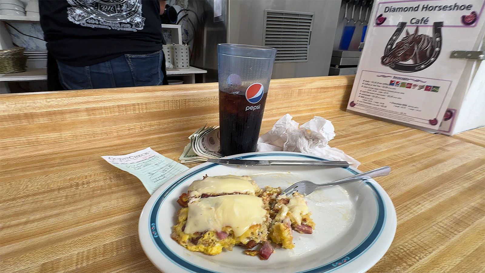A tip left by a diner at the Diamond Horseshoe Café in Cheyenne.
