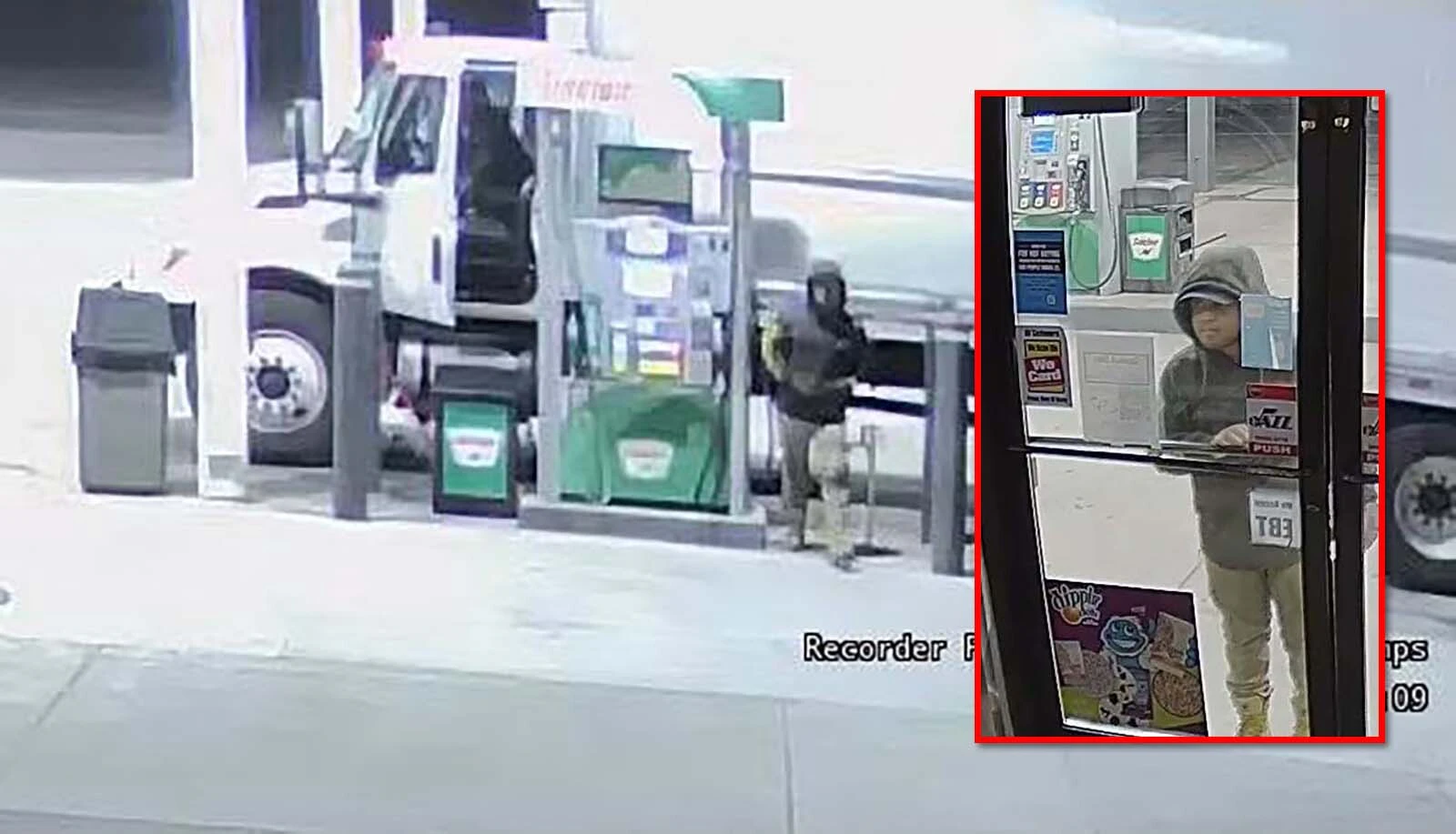 Suspects from a pair of diesel fuel thefts from a Utah Sinclair station, where nearly 1,400 gallons of diesel was stolen.