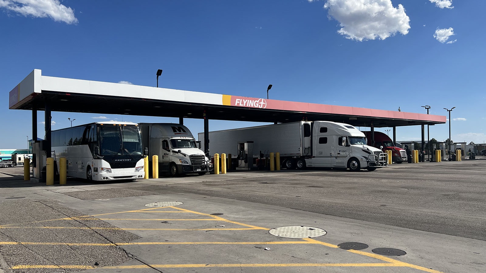 The Flying J truck stop at Exit 7 of Interstate 25 in south Cheyenne is one of the busiest in the area for truckers to fuel up.