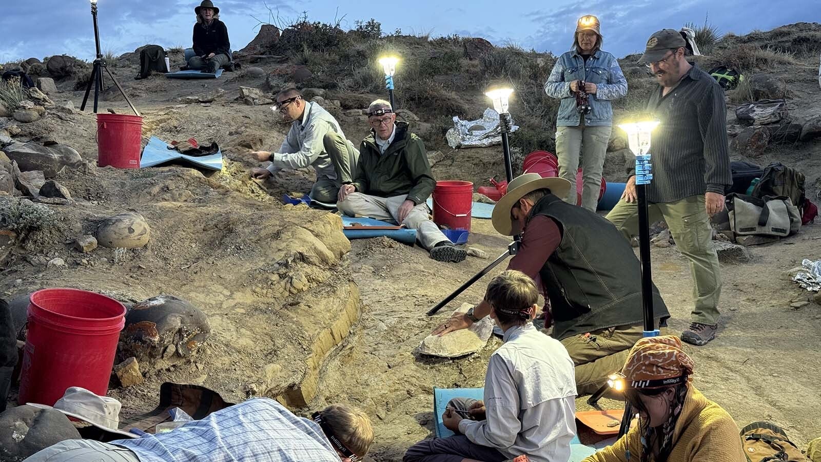 Dusk on a September evening at Triceratops Gulch near Glenrock. The ongoing Triceratops Gulch Project, which collects fossils from the 67-million-year-old Lance Formation, is a collaboration between the Glenrock Paleon Museum and the Morrison Museum of Natural History in Morrison, Colorado.