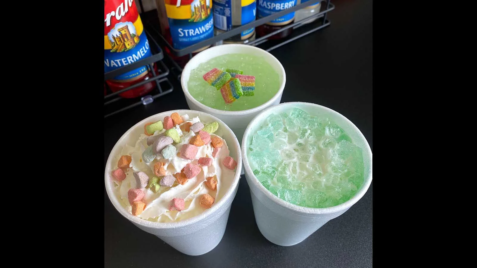 Candy toppers and add-ins are popular at Sip Fizz Soda.