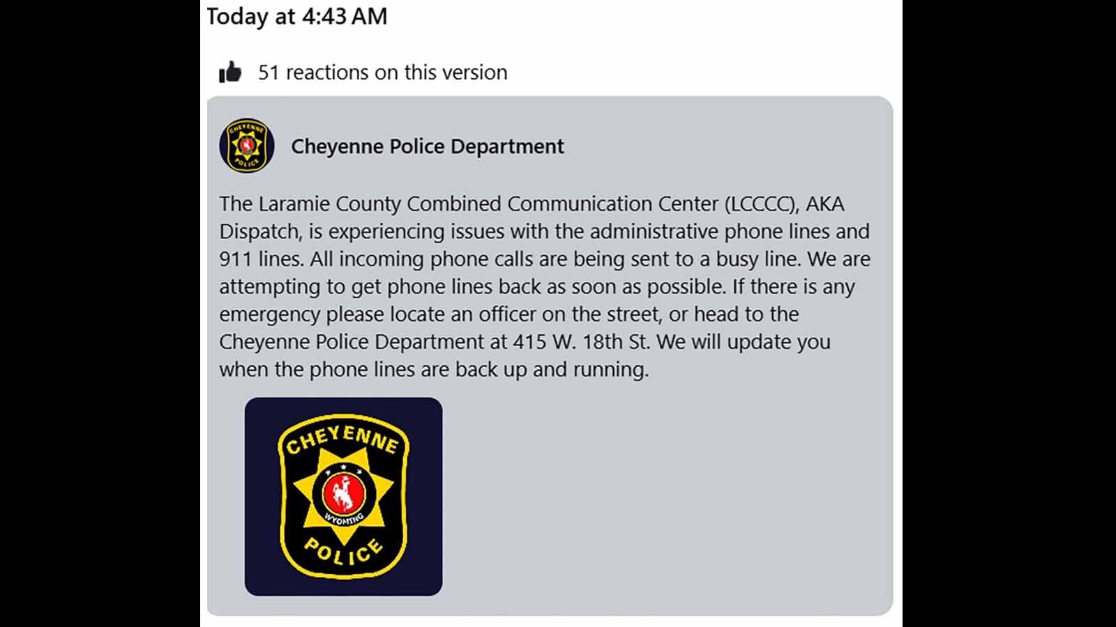 Dispatch is down find a cop 10 1 25