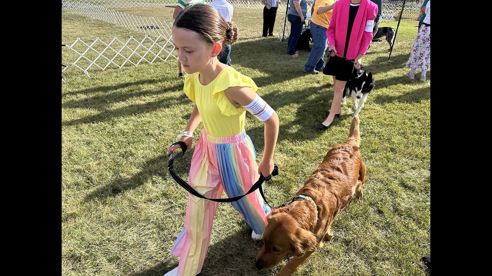 4-H participants, ages 8-18, compete in the 4-H dog show Tuesday to kick off the 120th Wyoming State Fair. Kids and their dogs must qualify through their county fairs to compete.