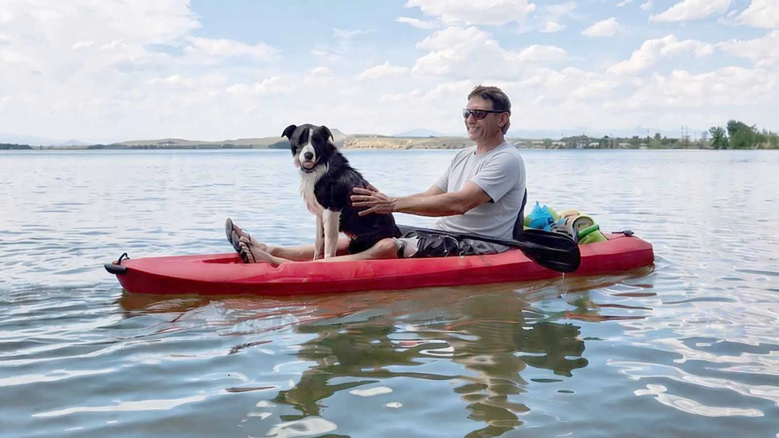 Nate Penn with Drover, a border collie who was found dead from a bullet wound on Sunday. Nate said the family dog, who was collared and "never bothered anybody," was shot on another property and made it home before dying.
