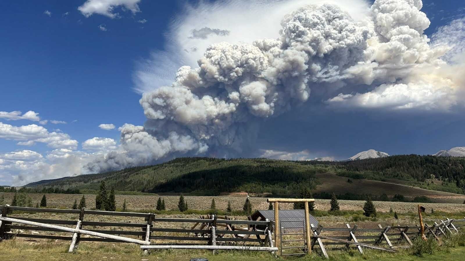 The Dollar Lake Fire was reported at about 20-30 acres Thursday afternoon. By Friday evening, it’s exploded to more than 10,000 acres, pushing south and forcing more evacuations, including an area bible camp.