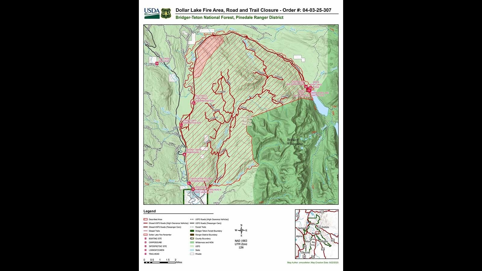 All homes and campsites within a 5-mile radius of the volatile Dollar Lake Fire in Sublette County have been evacuated as the blaze continues to spread out of control along the eastern side of the Green River.