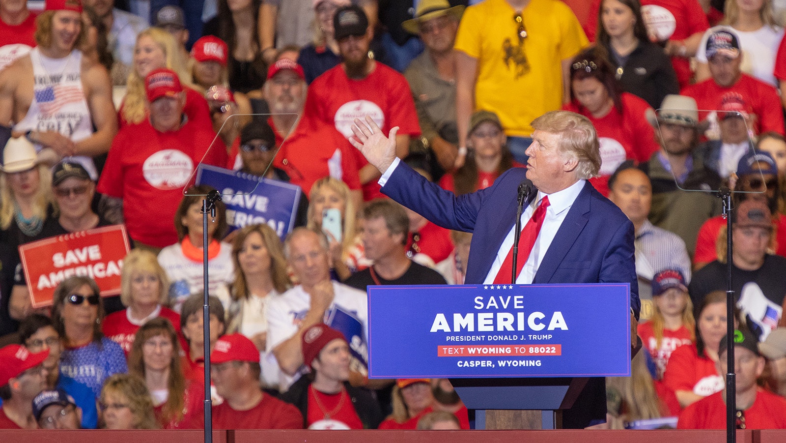 Former President Donald Trump at a Casper, Wyoming, rally in May 2022.