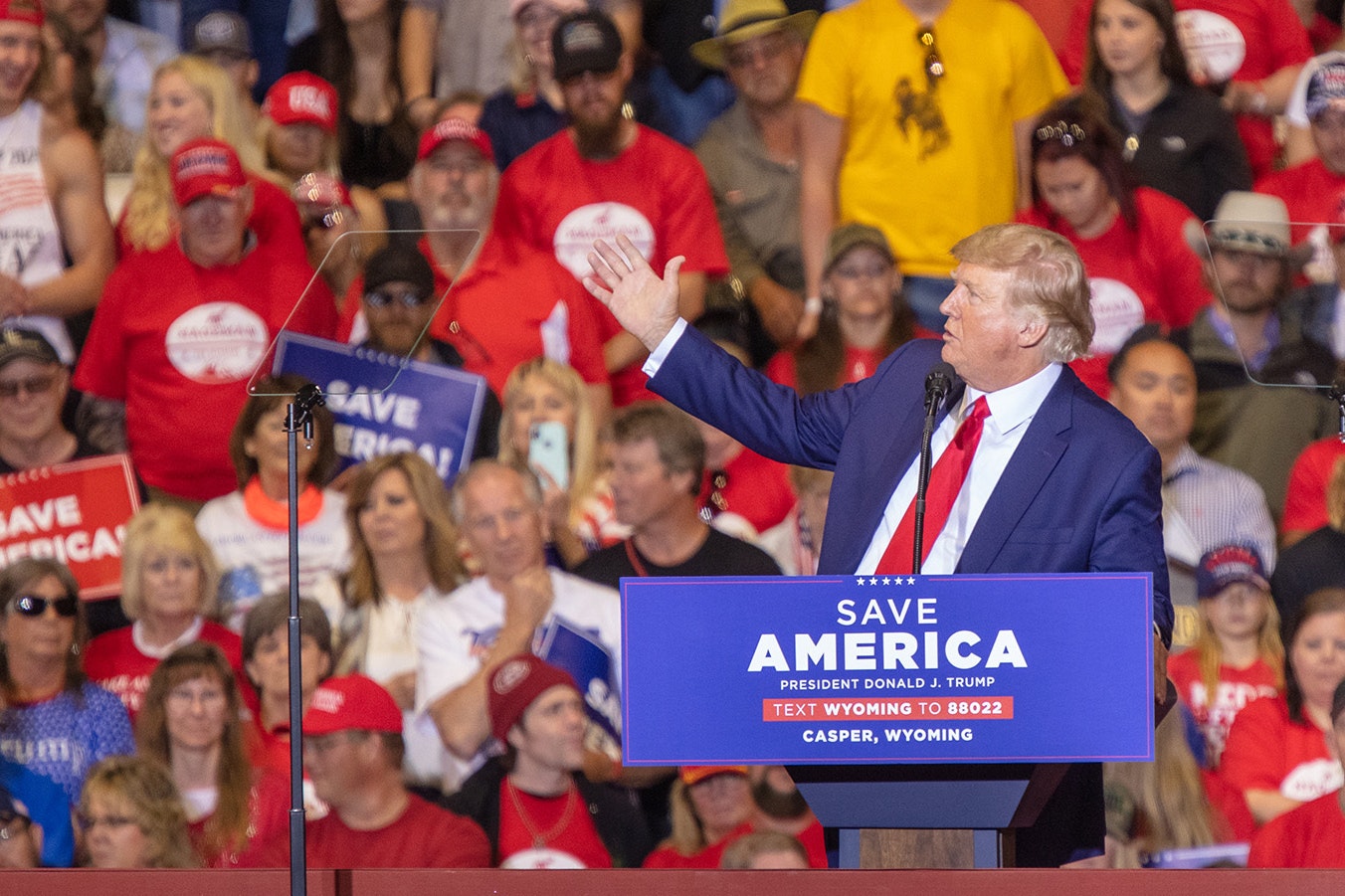 Former President Donald Trump at a Casper, Wyoming, rally in May 2022.