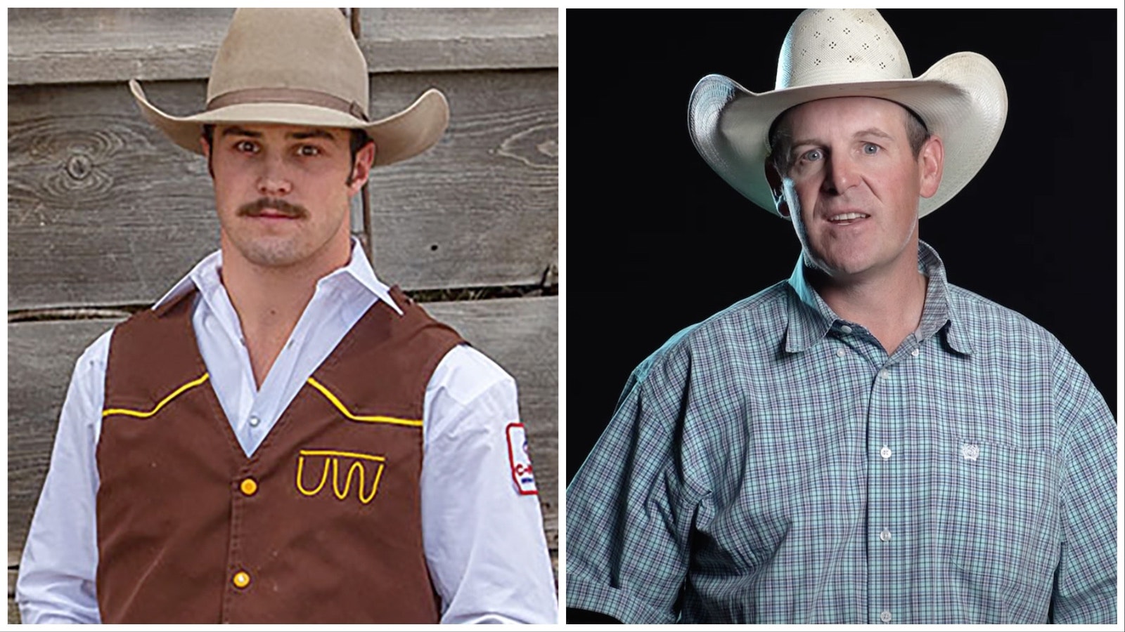 Donny Proffit, left, of the University of Wyoming men's rodeo team has made more than $18,000 this season in PRCA events. The UW men will go into next month's CFNR in Casper without their head coach, Beau Clark, right, who abruptly resigned this week.