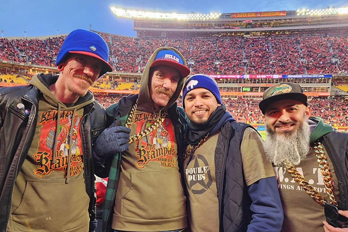 The Dubs Mafia represents the Buffalo Bills, and Wyoming Buffalo wings, strong in Kansas City last weekend.