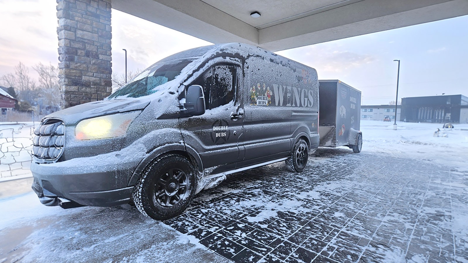 The Weitzels Wings mobile tailgate party spent 16 hours on the road to Buffalo, New York, most of it in a snowstorm.