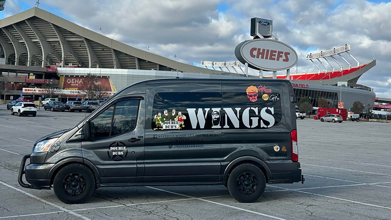 The Weitzels Wings road trip crew arrive to tailgate last weekend's Buffalo Bills road game at Kansas City, a thrilling win over the defending Super Bowl champs.