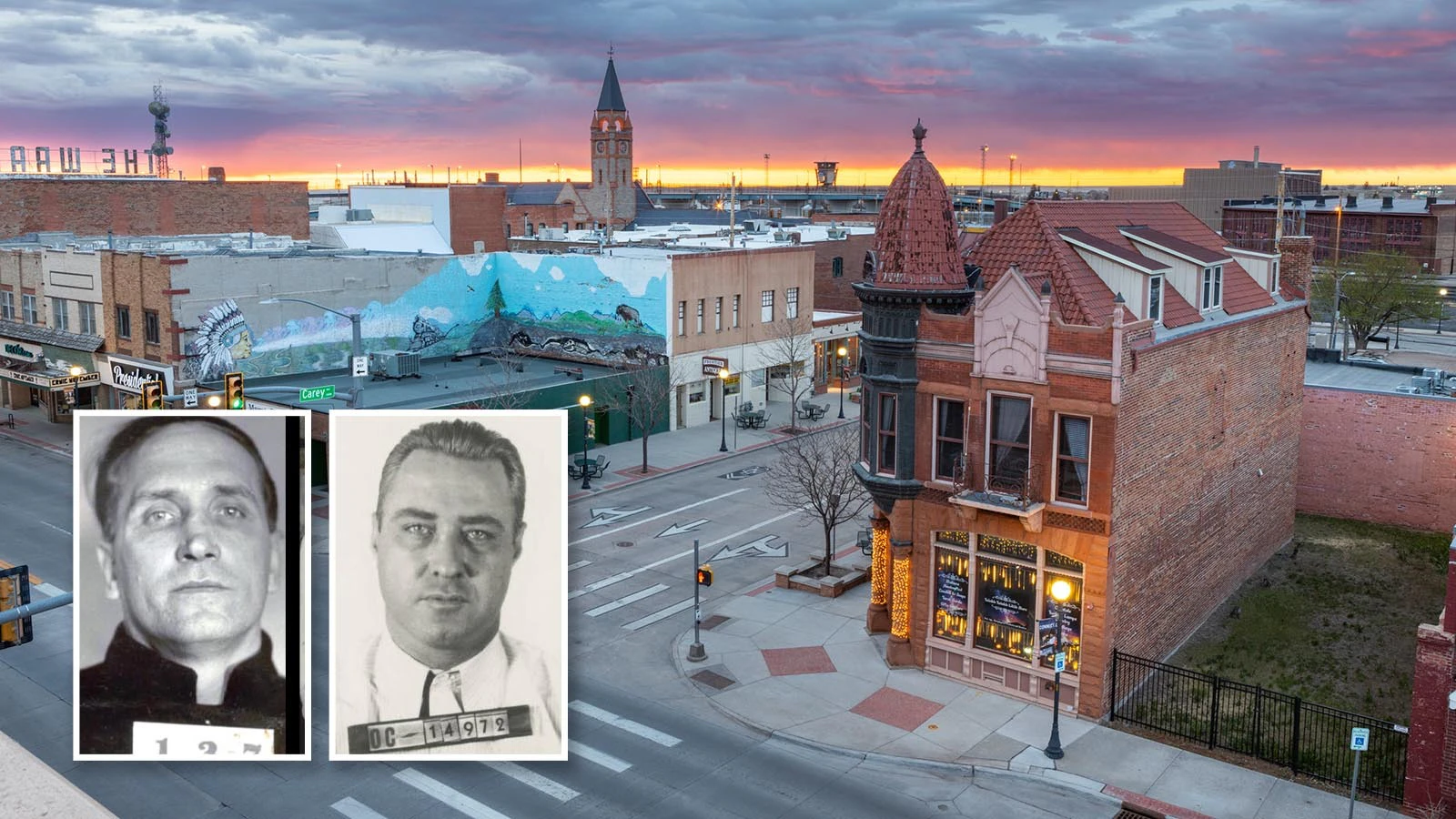 FBI files from 1933 reveal that a substantial portion of $90,000 in ransom loot stuffed in a suitcase ended up buried somewhere around Cheyenne. The plot was carried out by George "Machine Gun" Kelly, right, and Albert Bates. Whether all the loot was ever recovered remains a question.