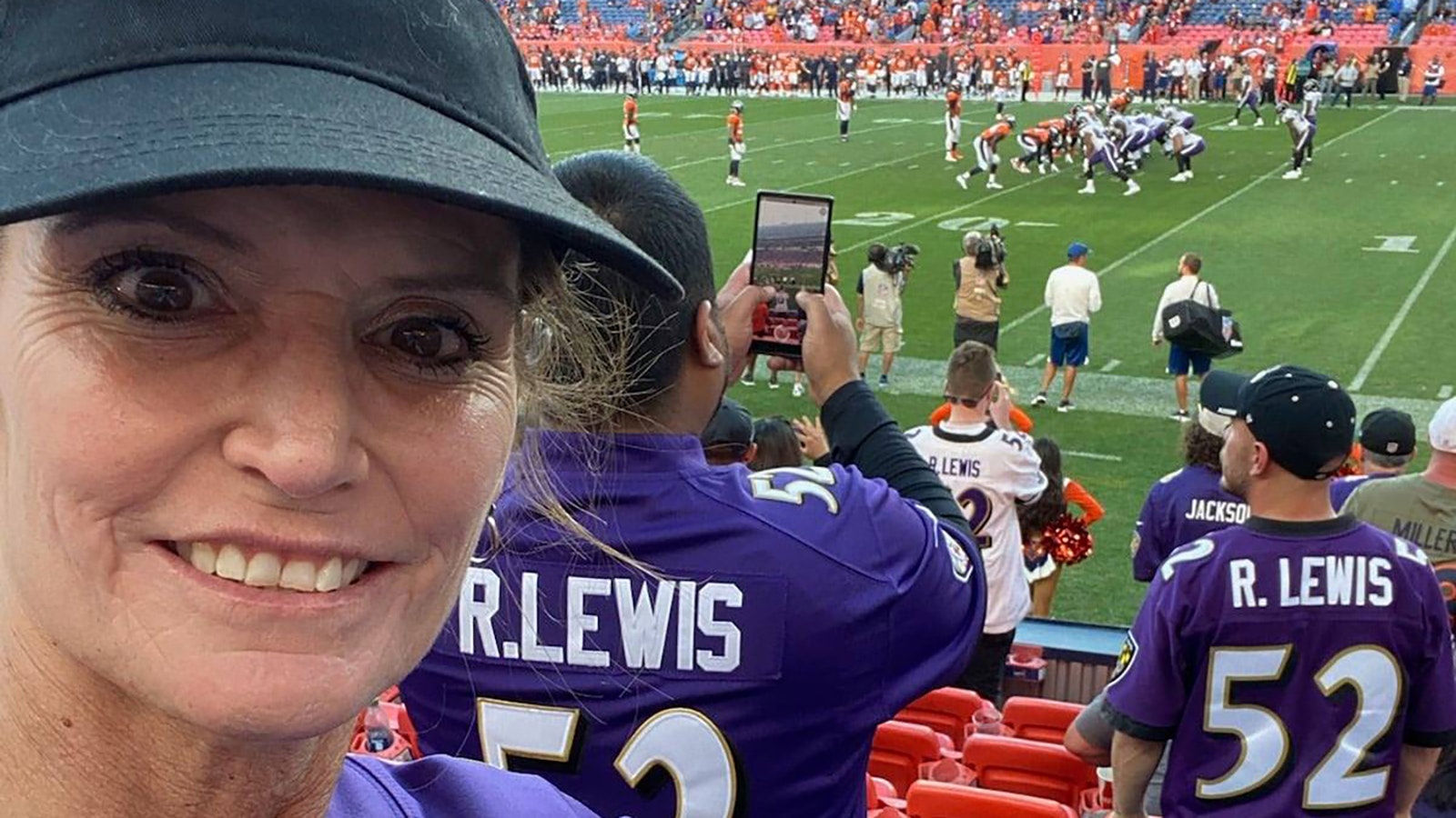 Mary Axthelm of Riverton was honored in October 2021 when the Baltimore Ravens played the Denver Broncos. Her seats were eight rows behind the Ravens sideline.
