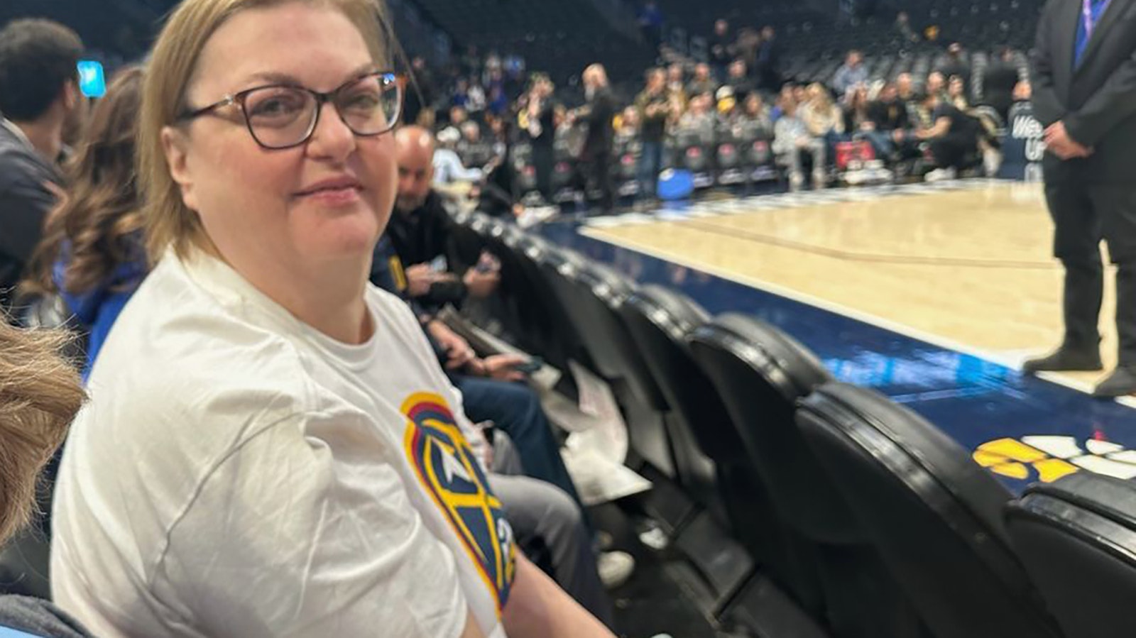 reams in Motion honored Michelle Turner of Cheyenne during the Denver Nuggets vs. Milwaukee Bucks game in March 2023. Turner received a kidney transplant and is now a dialysis nurse.