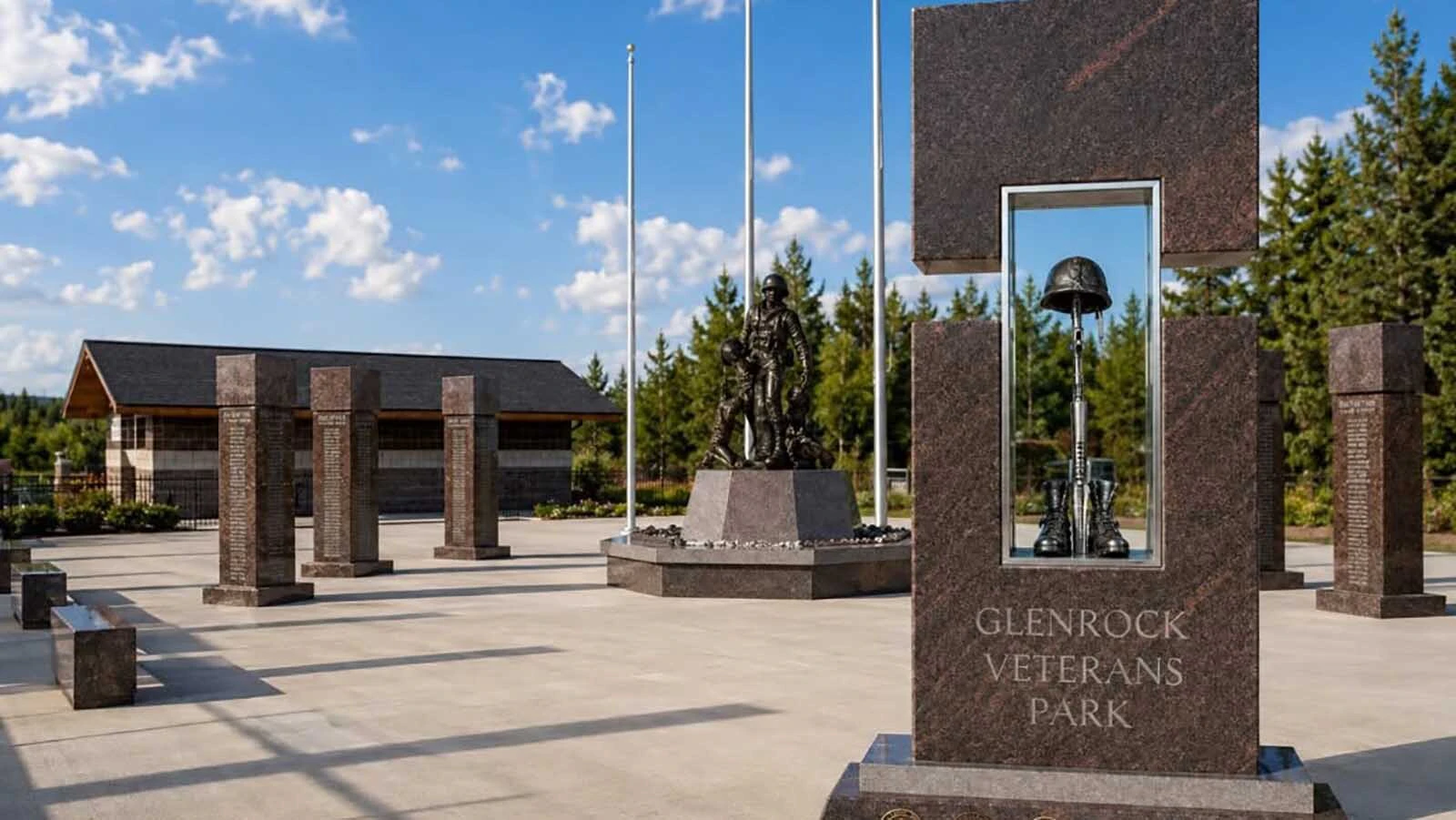Drew Bott of Bott Monument in Riverton said that his latest project is his best yet - a memorial at Glenrock Veterans Park in Glenrock, Wyoming. He only uses stone from America and so it was made of Sunset Mahogany granite from Dakota Granite.