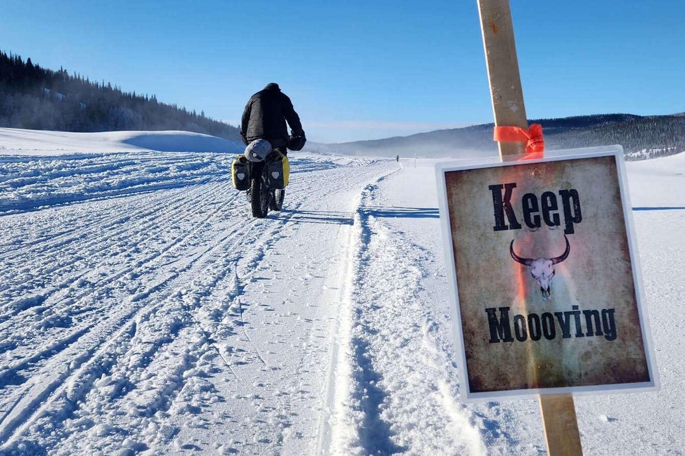 Riders travel the final 3 miles of the 2022 race when the temperature was about minus 20.