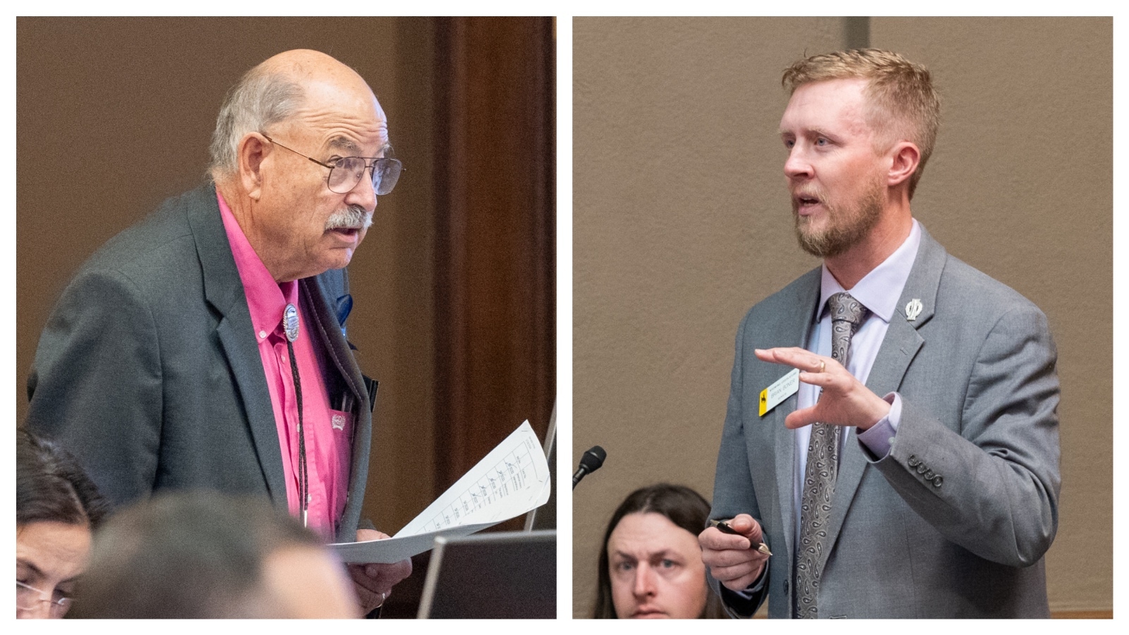 Senate President Ogden Driskill, left, and state Sen. Brian Boner.