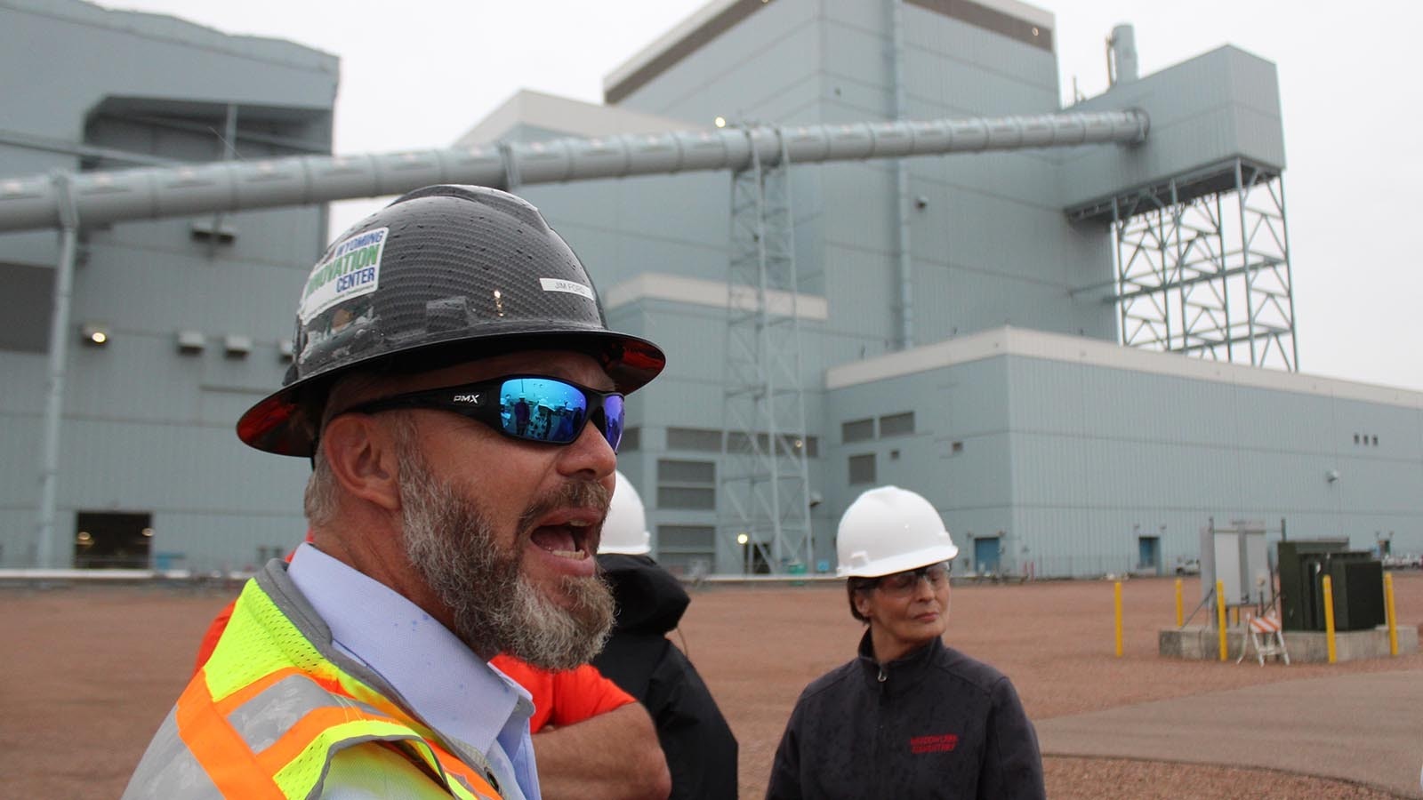 Campbell County Commissioner Jim Ford shows off the Integrated Test Center at Basin Electric Power Cooperative‘s Dry Fork Station, a coal plant that hosts carbon capture technology.