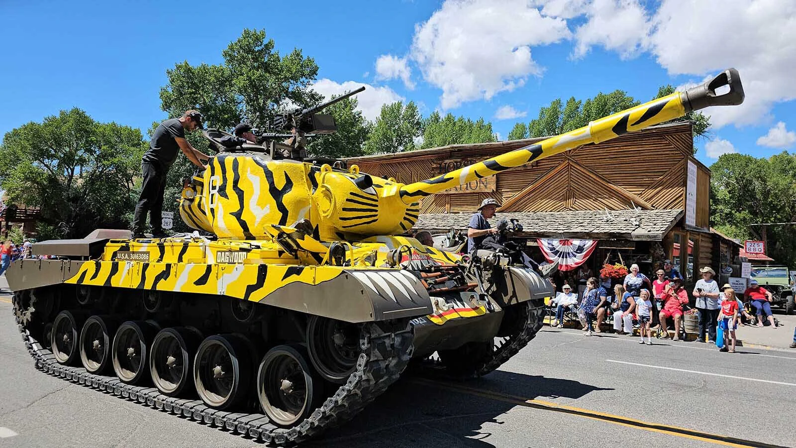 The Independence Day parade in Dubois features a long line of vintage tanks and other vehicles from the National Museum of Military Vehicles.