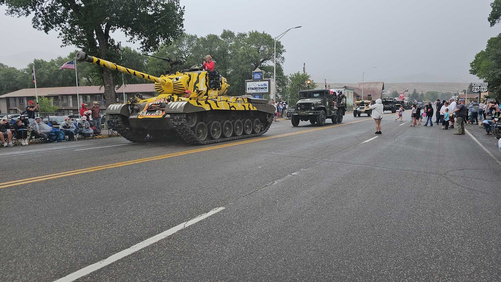 This yellow tank is a tiger tank, used in the Korean War, playing off of superstitions about such powerful symbols.