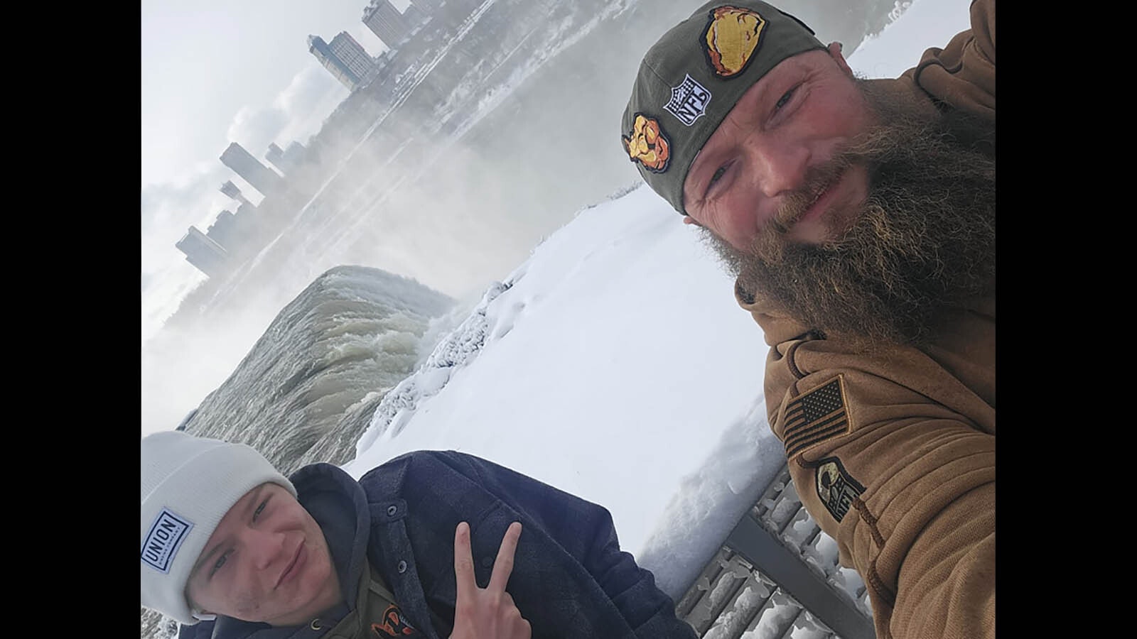 Ransom Kissler and Trent Weitzel visit Niagara Falls.