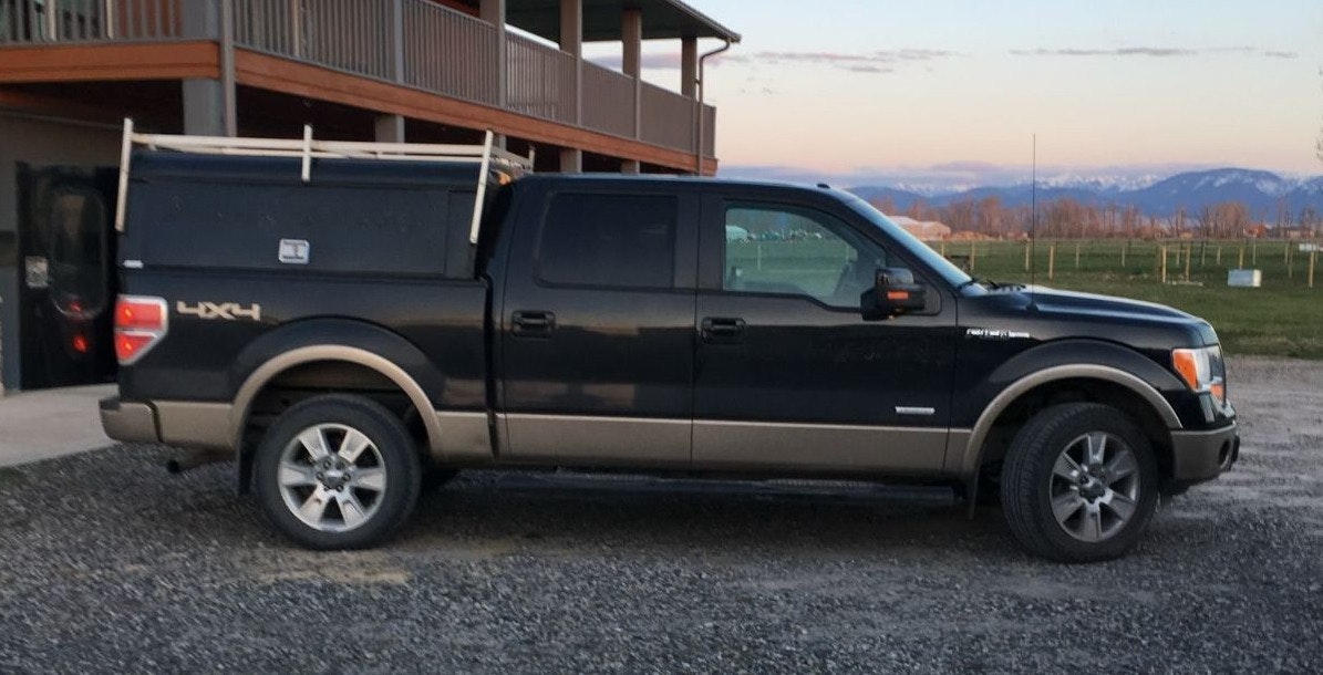 This black 2013 Ford F-150, with a black roof and silver aluminum ladder rack, belonged to Dustin Kjersem, 35, a Montana resident. He was found dead Saturday in his tent near Big Sky, Montana, and authorities are asking for information from anyone who may have seen the truck between the afternoon of Oct. 10 and Saturday morning.