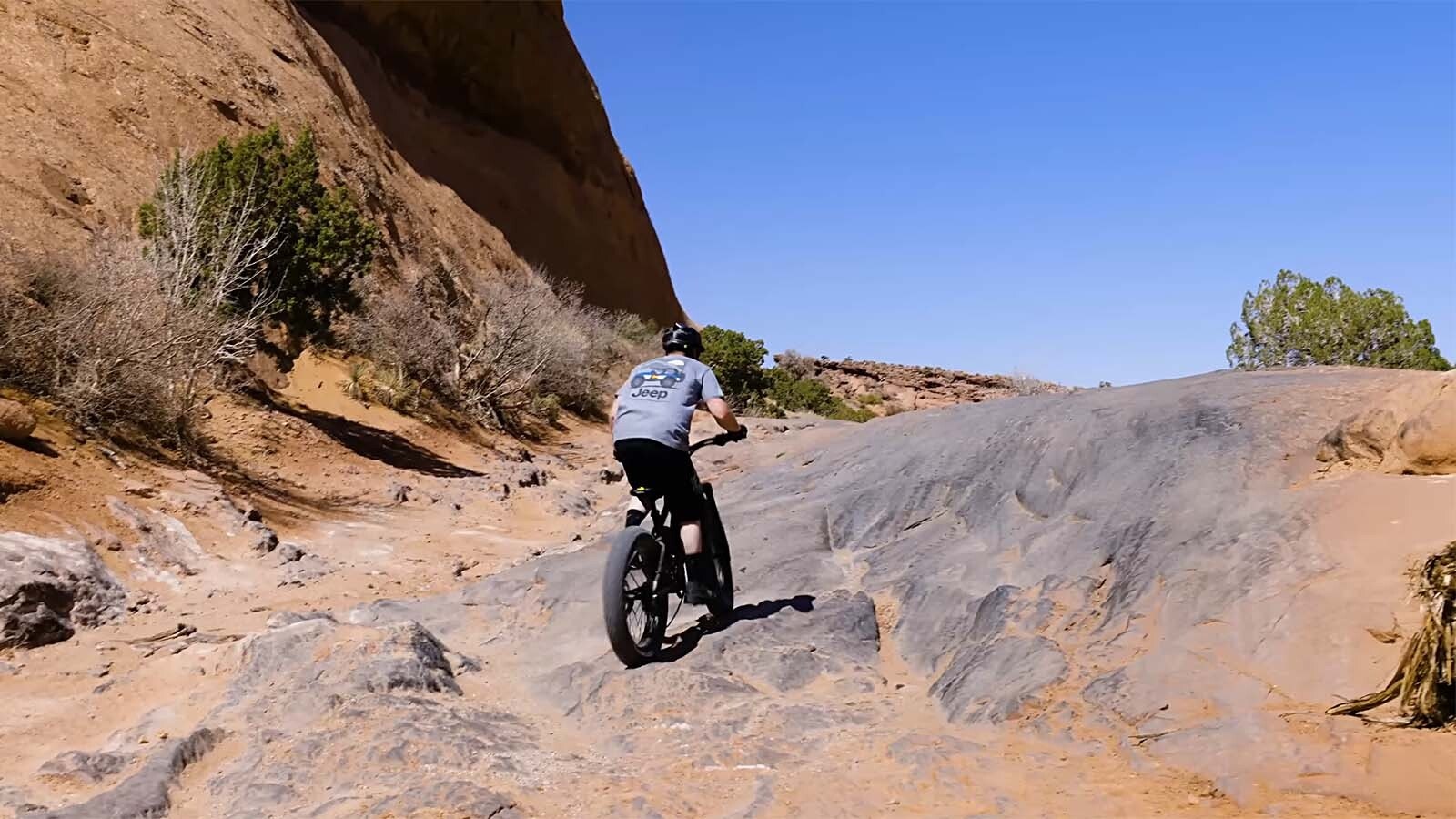 E-bike riding is becoming more popular on the rugged trails that snake through Moab, Utah.