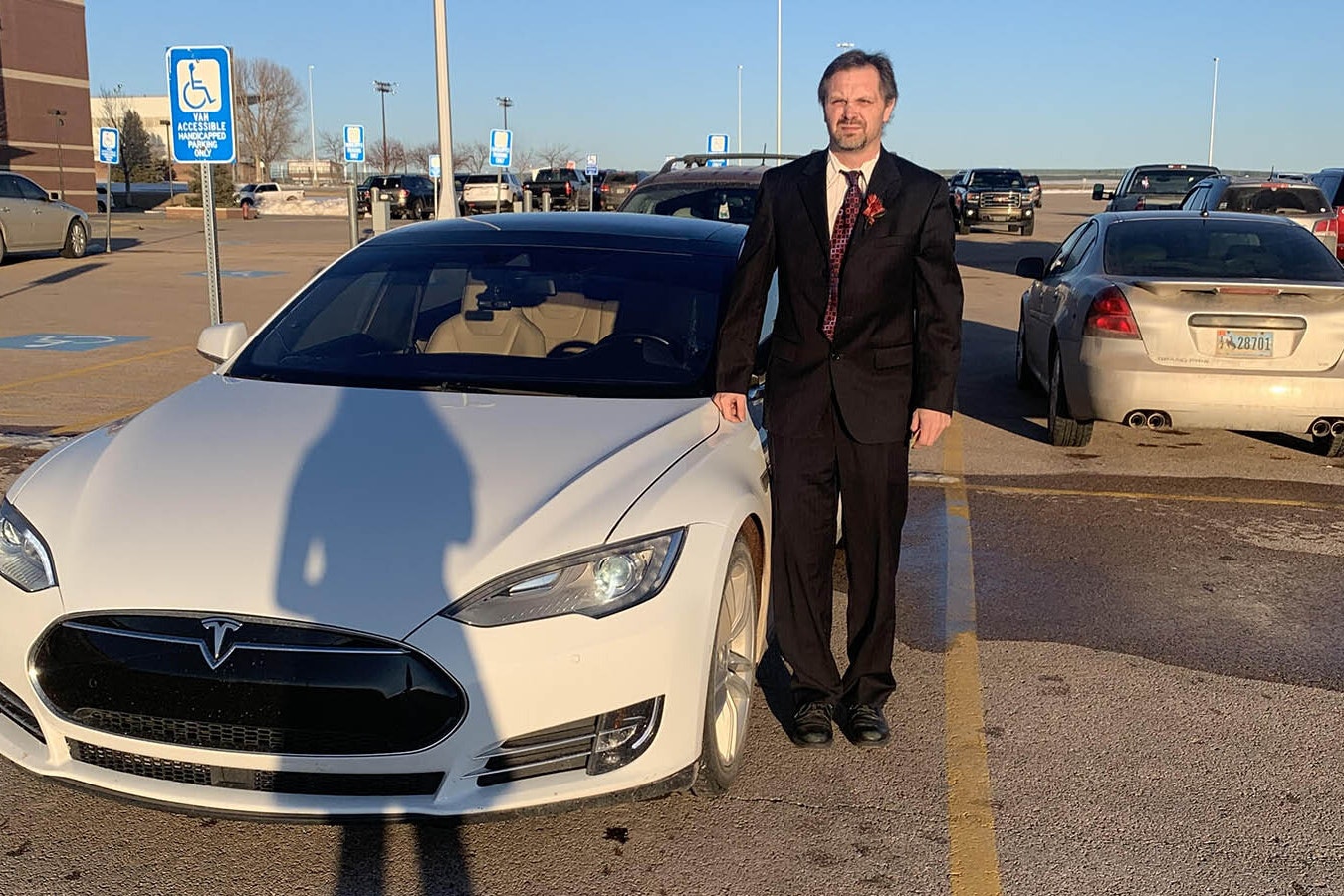 Don Adams lives in Gillette and drives his Tesla for Uber. He said that at times, "I get a lot of crap" about driving his EV around the coal capitol of the nation.