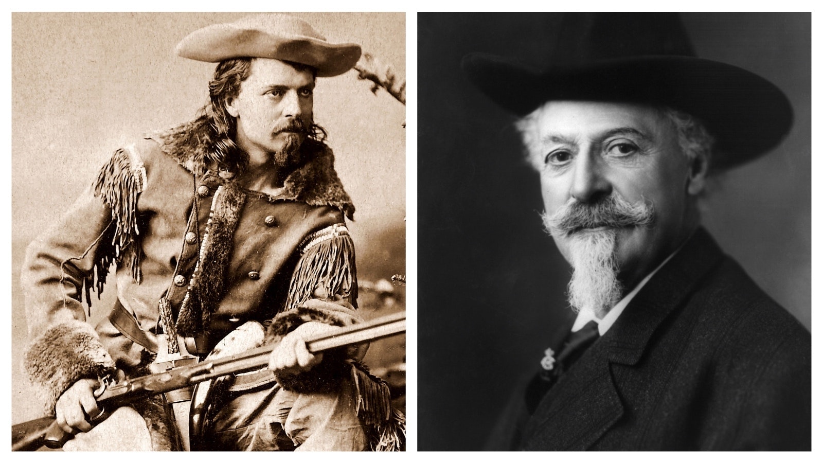 William F. "Buffalo Bill" Cody as a young man and later in life.