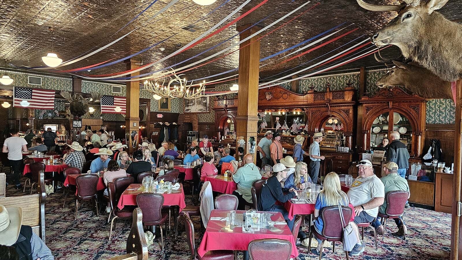 Those wanting to eat like Buffalo Bill Cody can do so at the famous prime rib dinner served at Cody's Irma Hotel.