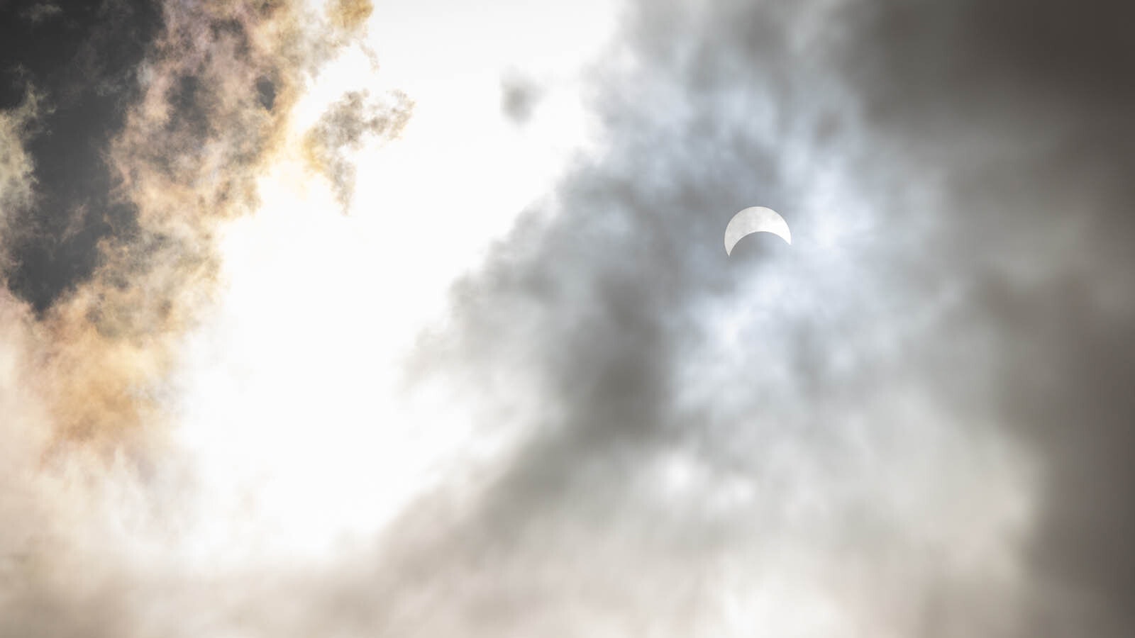 The eclipse on Monday, April 8, 2024, which was partial in Cheyenne, as seen at 12:27 p.m.