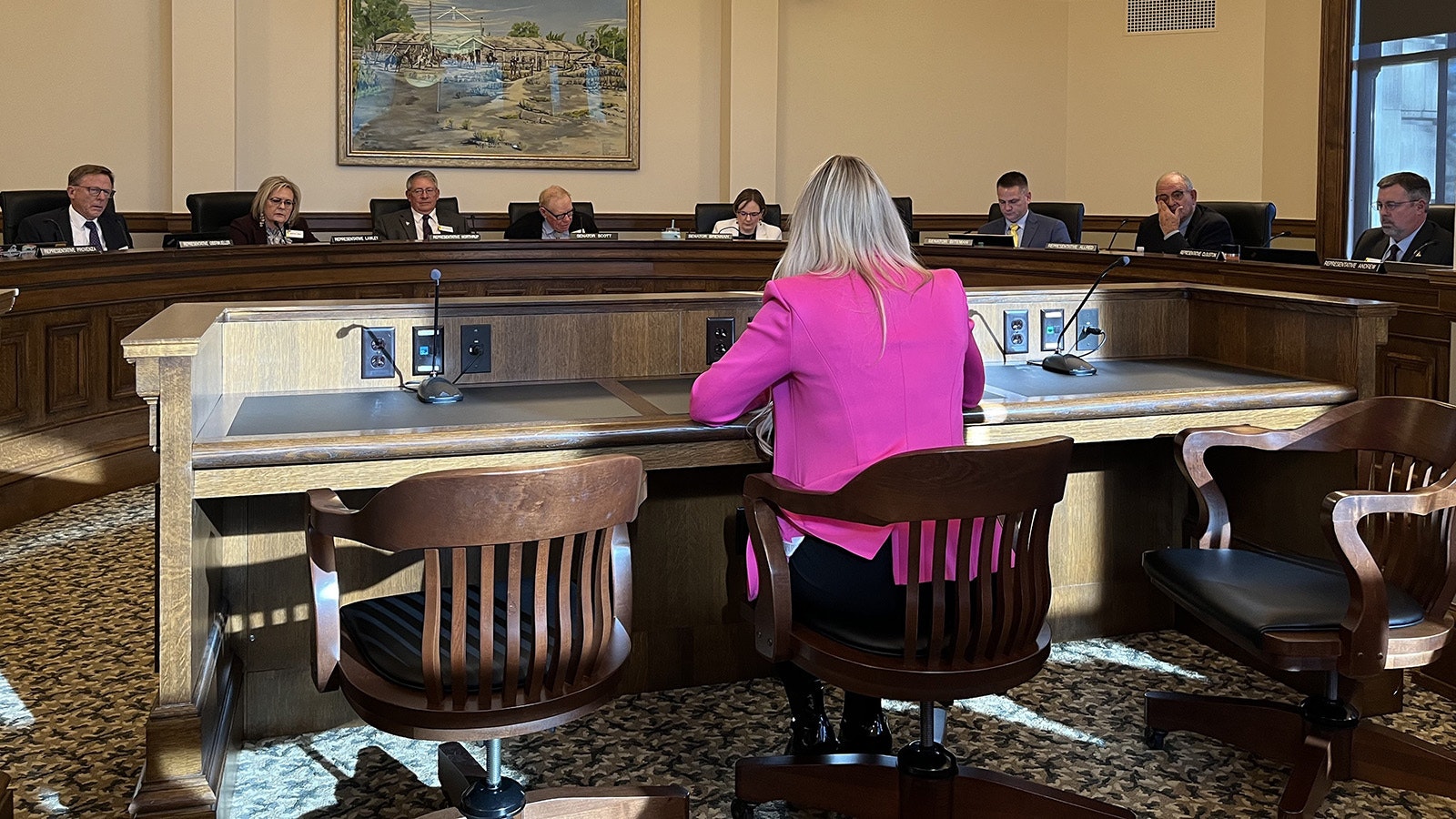 Wyoming Superintendent of Public Instruction Megan Degenfelder testifies for the Joint Education Committee about parental notification by schools.
