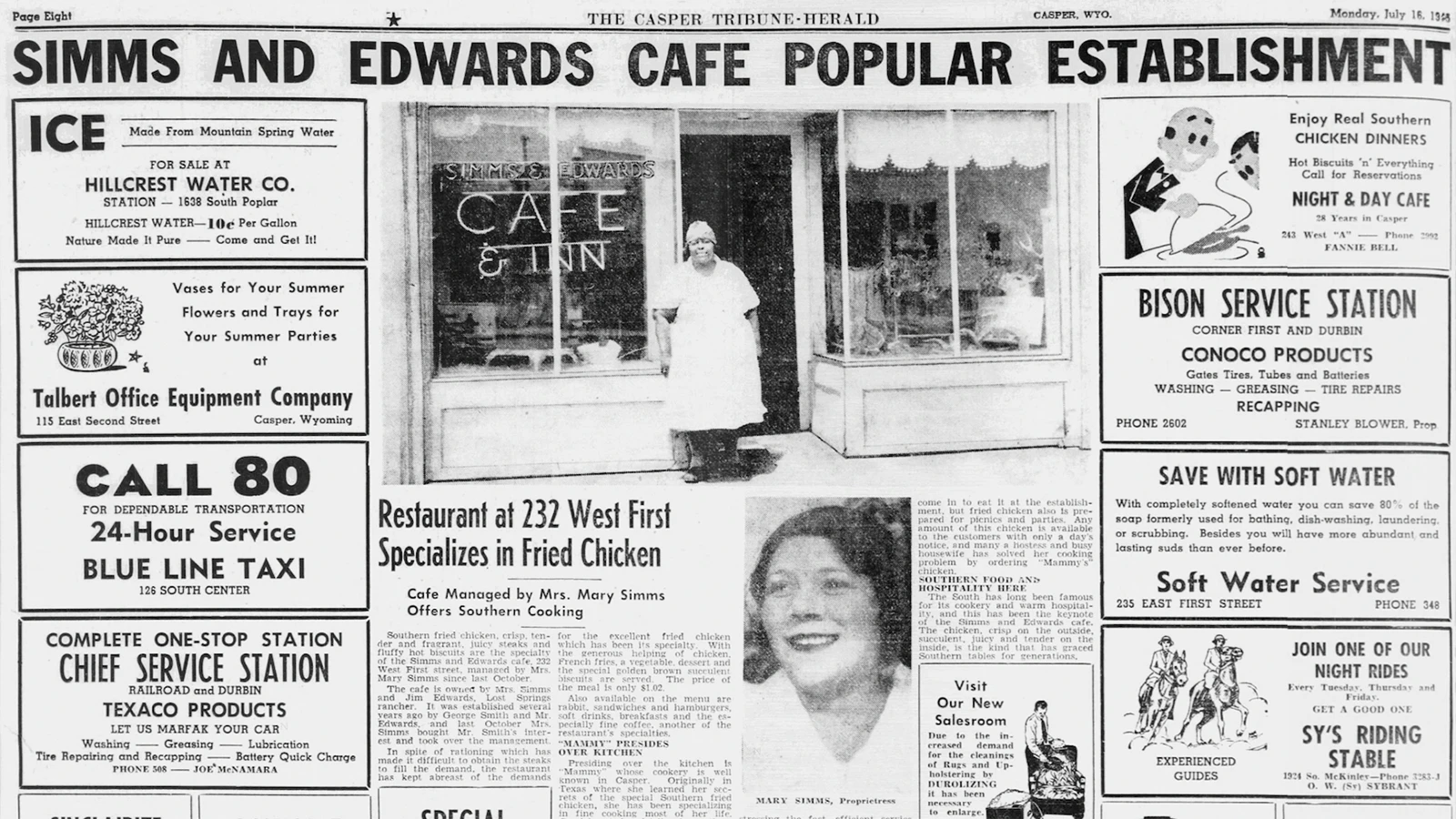 Jim Edwards became co-owner of a Casper restaurant that featured Southern fried chicken.
