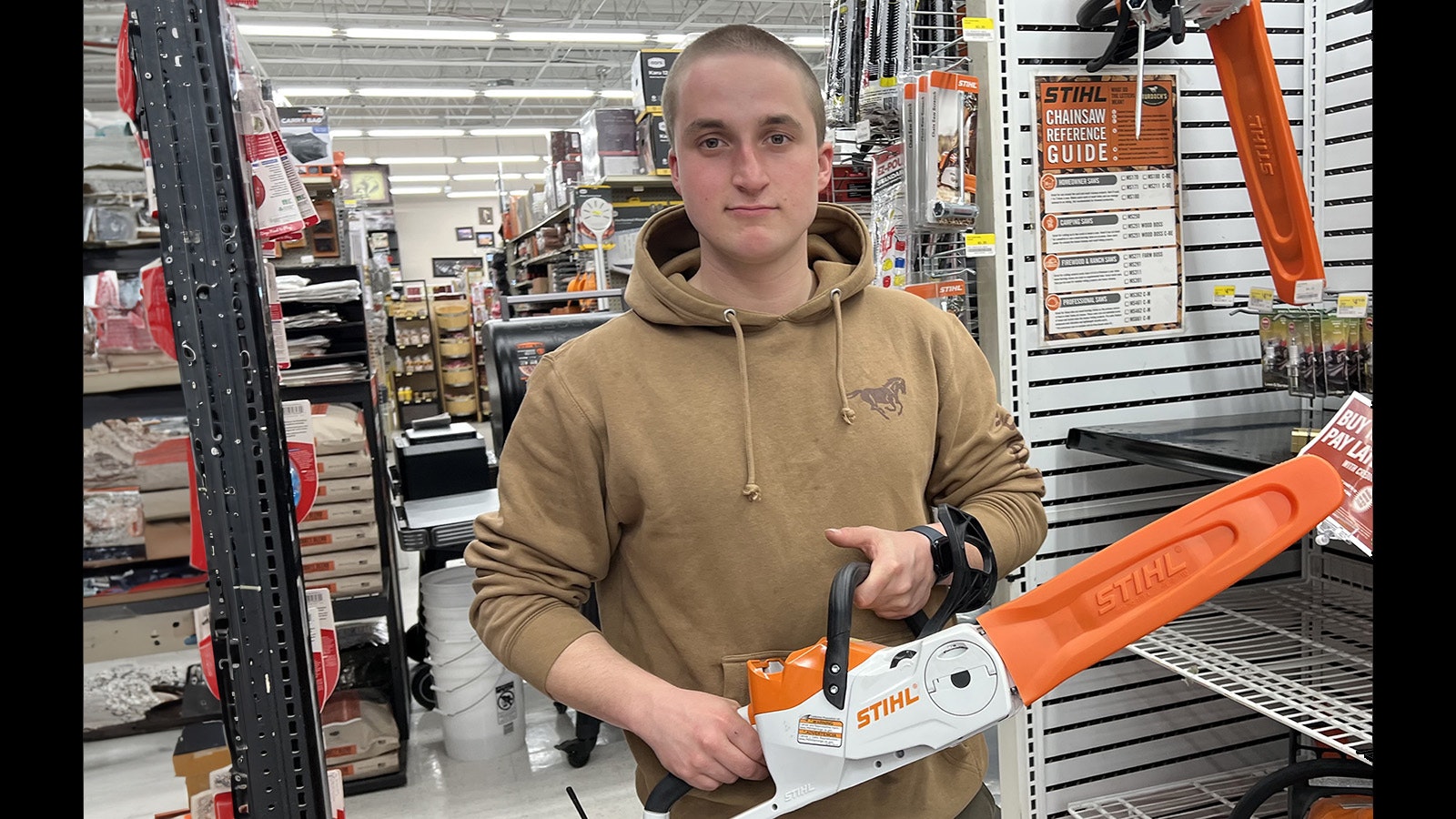 Cameron Smith, assistant store manager at Murdoch’s Ranch & Home Supply in Laramie, said lighter-duty electric chainsaws have been selling fast.
