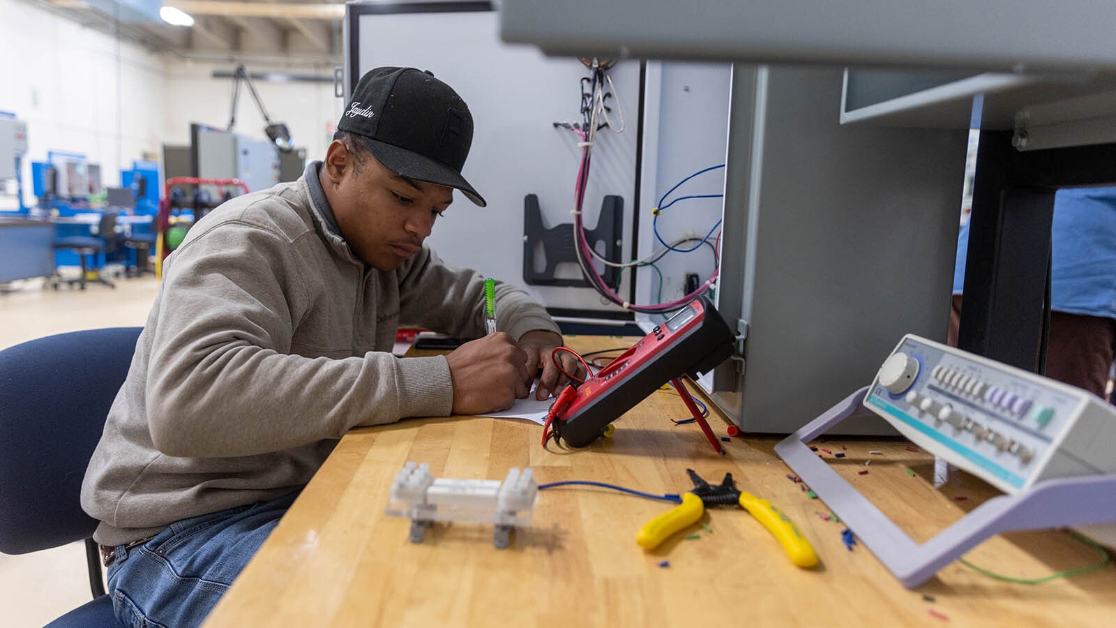 A student in the electrician program at Laramie Count Community College.