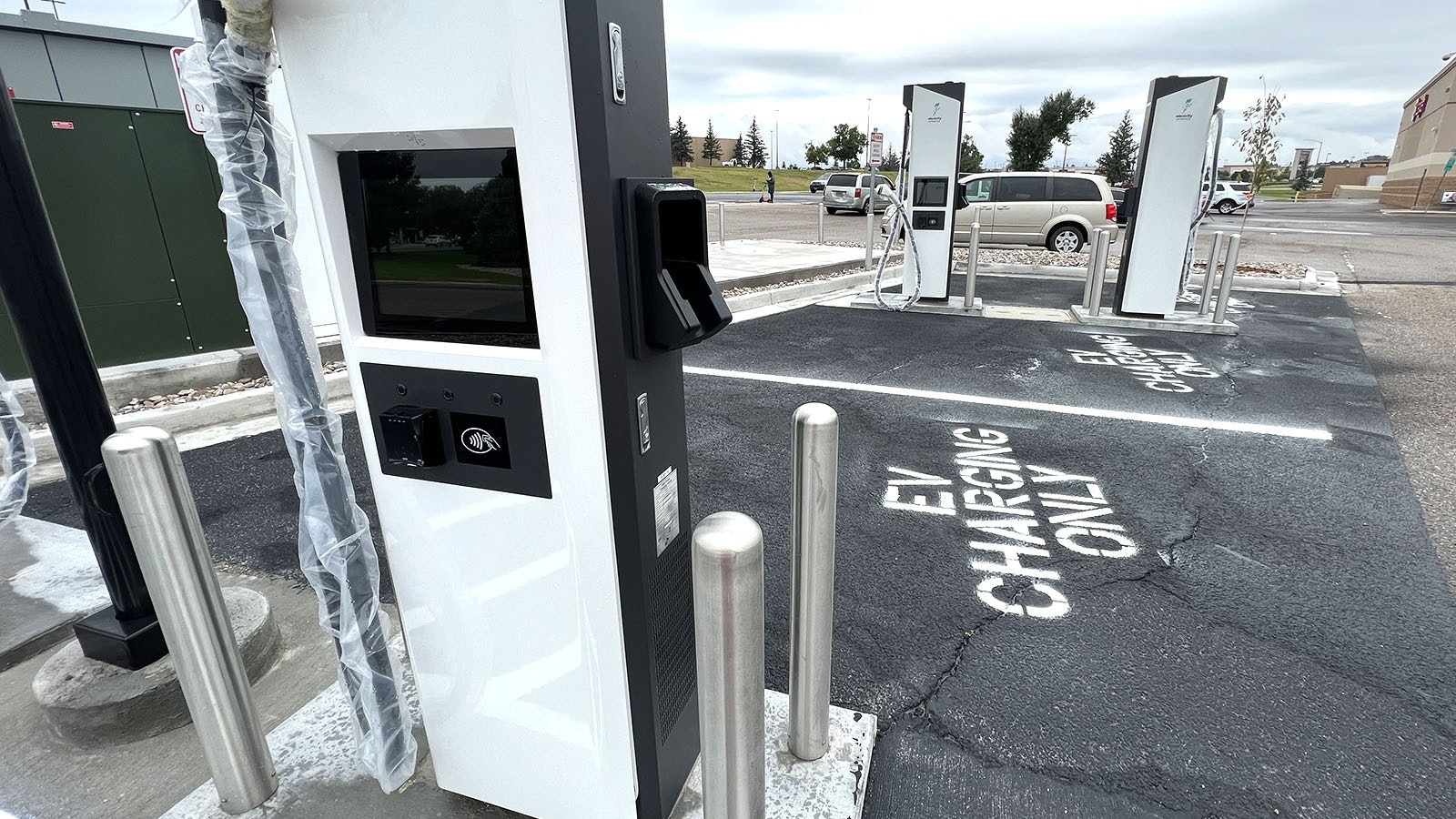 A new Level 3 Electrify America charging station in Cheyenne. While the company is building more of the top-level charging stations around Wyoming, most of its EV chargers are Level 2.