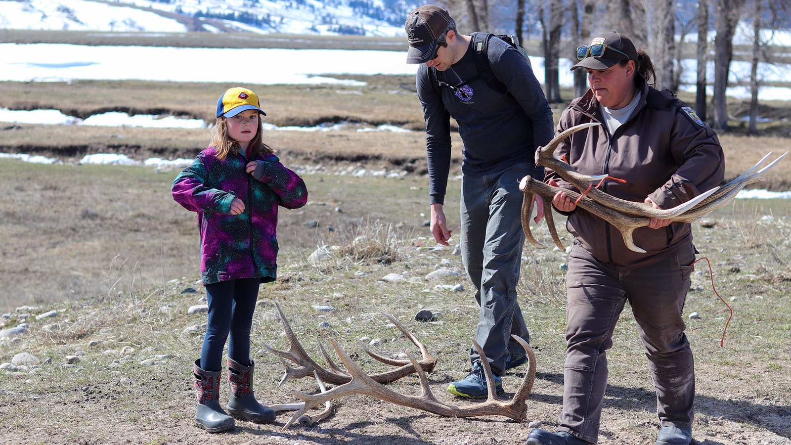 Shed hunting on the National Elk Refuge in Wyoming on April 13, 2024.