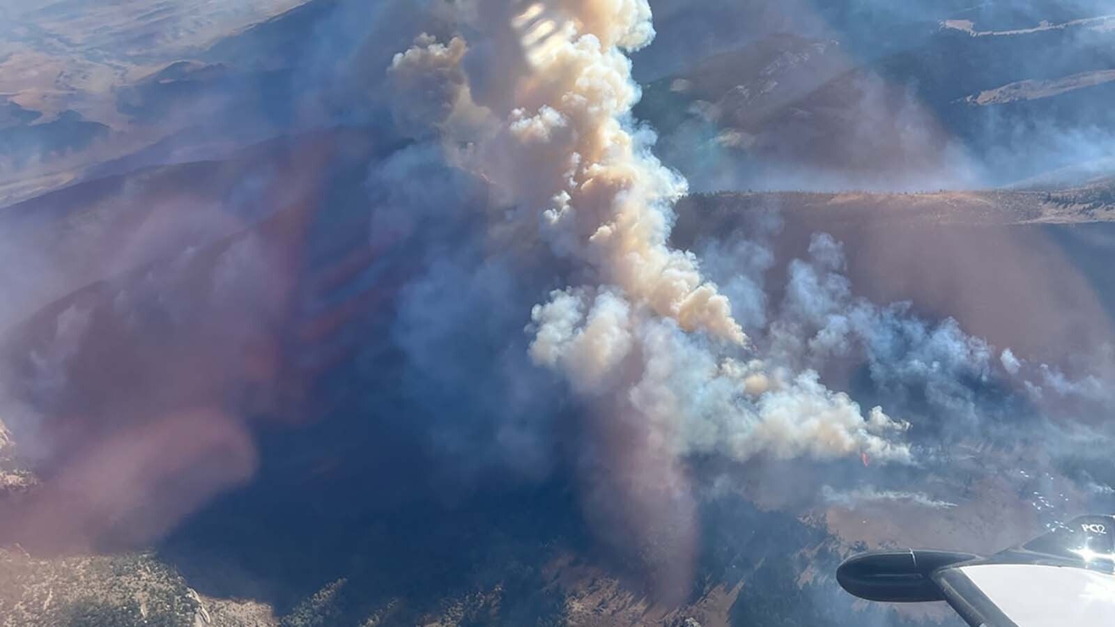 The Elk Fire is burning out of control about 6 miles northwest of Dayton, Wyoming, in northern Sheridan County, and its pushing south fast. The town and areas around it have been evacuated.