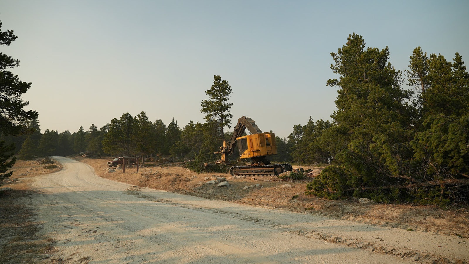 Red Grade Road is being prepared as a fire stop for the southern advancement of the Elk Fire.