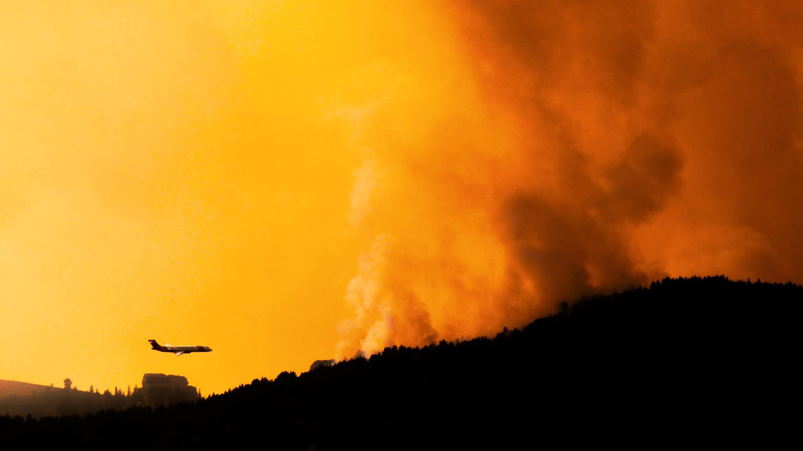 The Elk Fire in northwest Sheridan County, Wyoming, burns out of control.